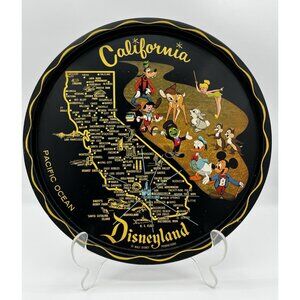 Vintage Disneyland Metal Tin Serving tray 11"‎ California Pacific Ocean Disney